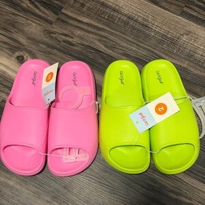 Cat & Jack Pink and Green Kids Sandals
